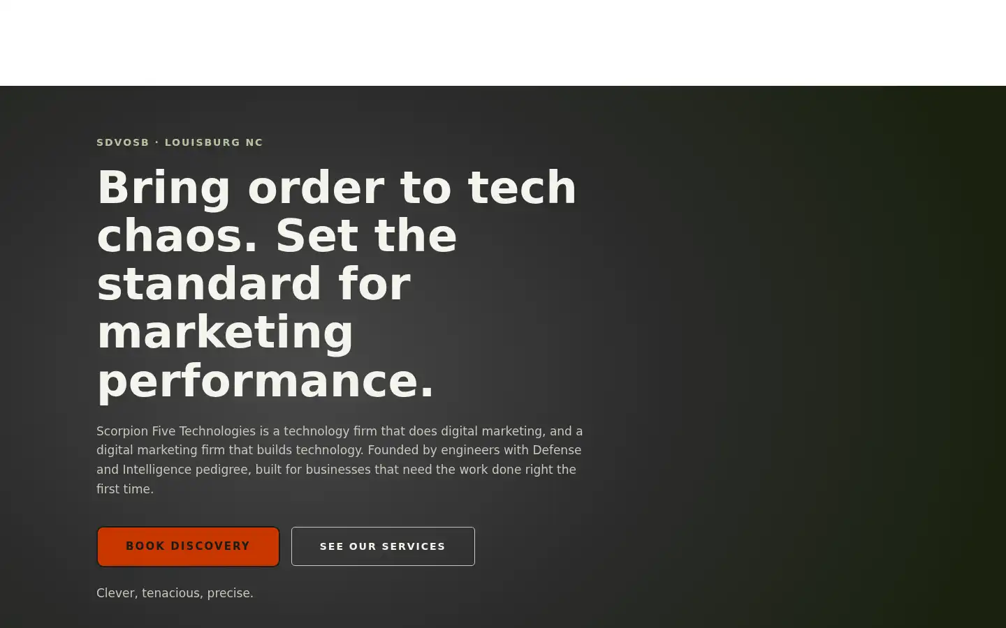 Screenshot of scorpionfivetech.com