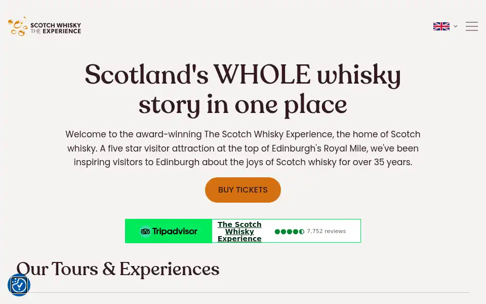 Screenshot of scotchwhiskyexperience.co.uk