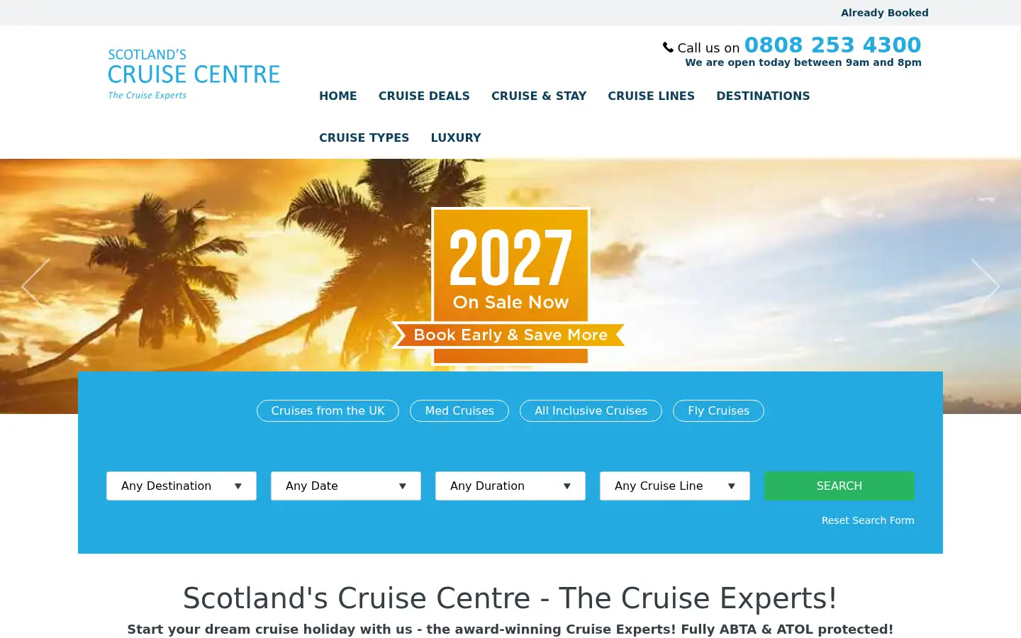 Screenshot of scotlandscruisecentre.co.uk