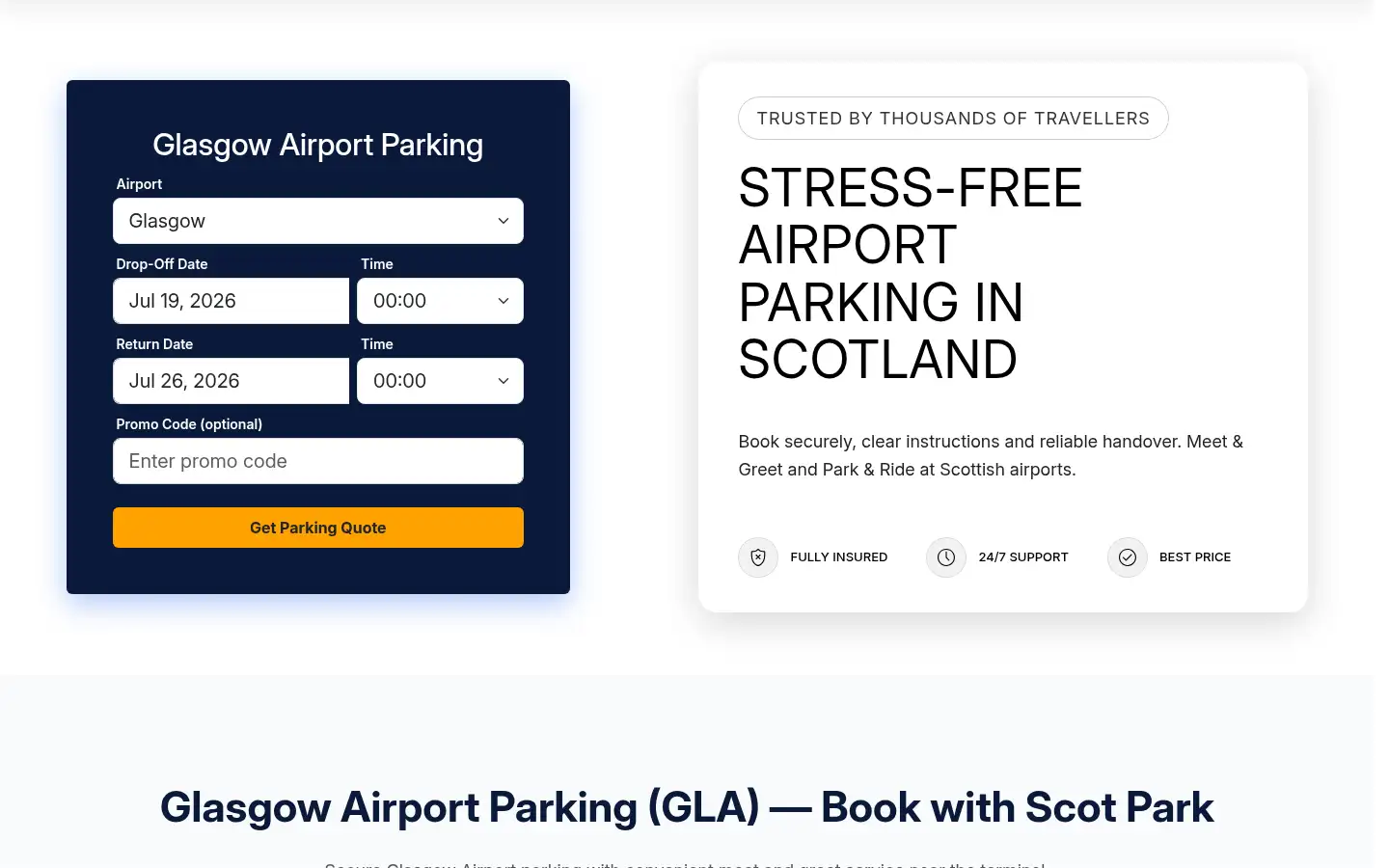 Screenshot of scotpark.co.uk
