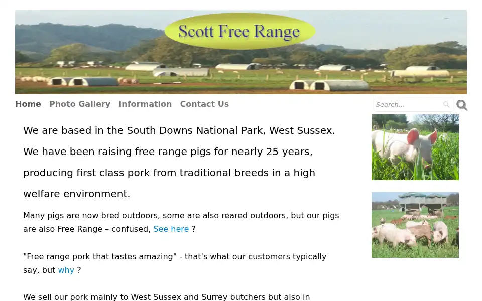 Screenshot of scottfreerange.co.uk