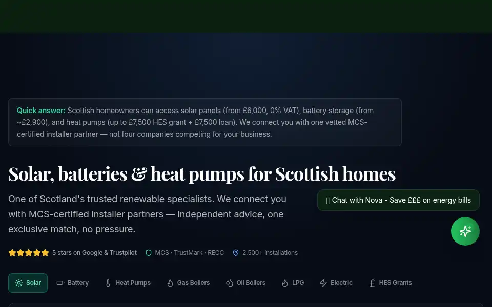 Screenshot of scottishenergyefficiency.co.uk