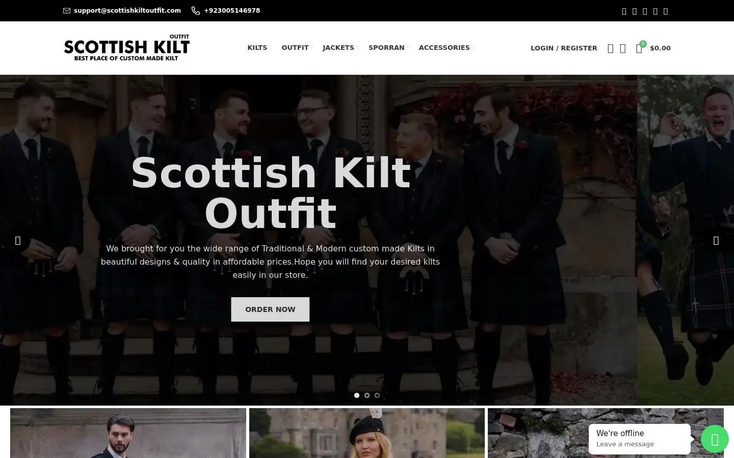 Screenshot of scottishkiltoutfit.com