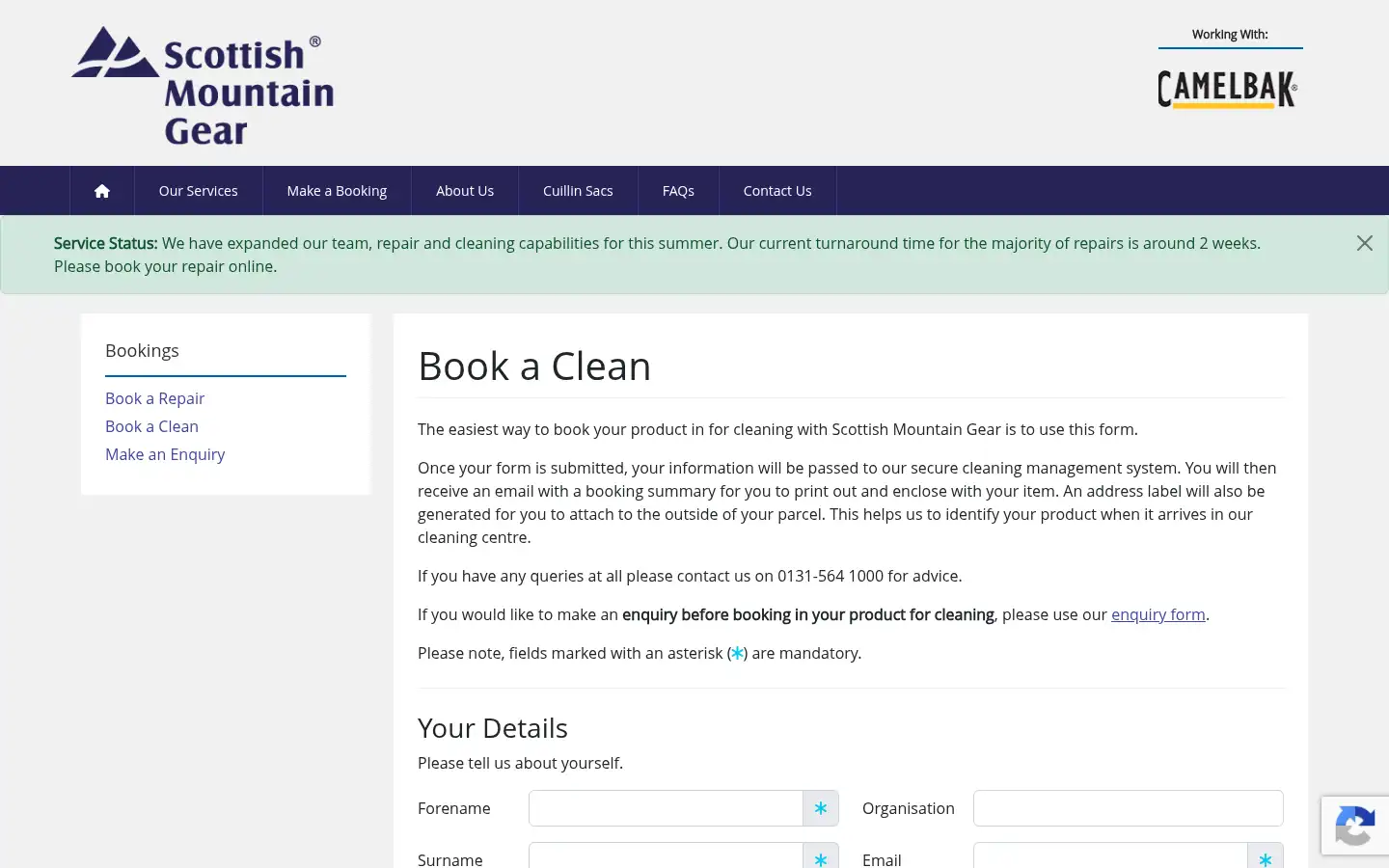 Screenshot of scottishmountaingear.com