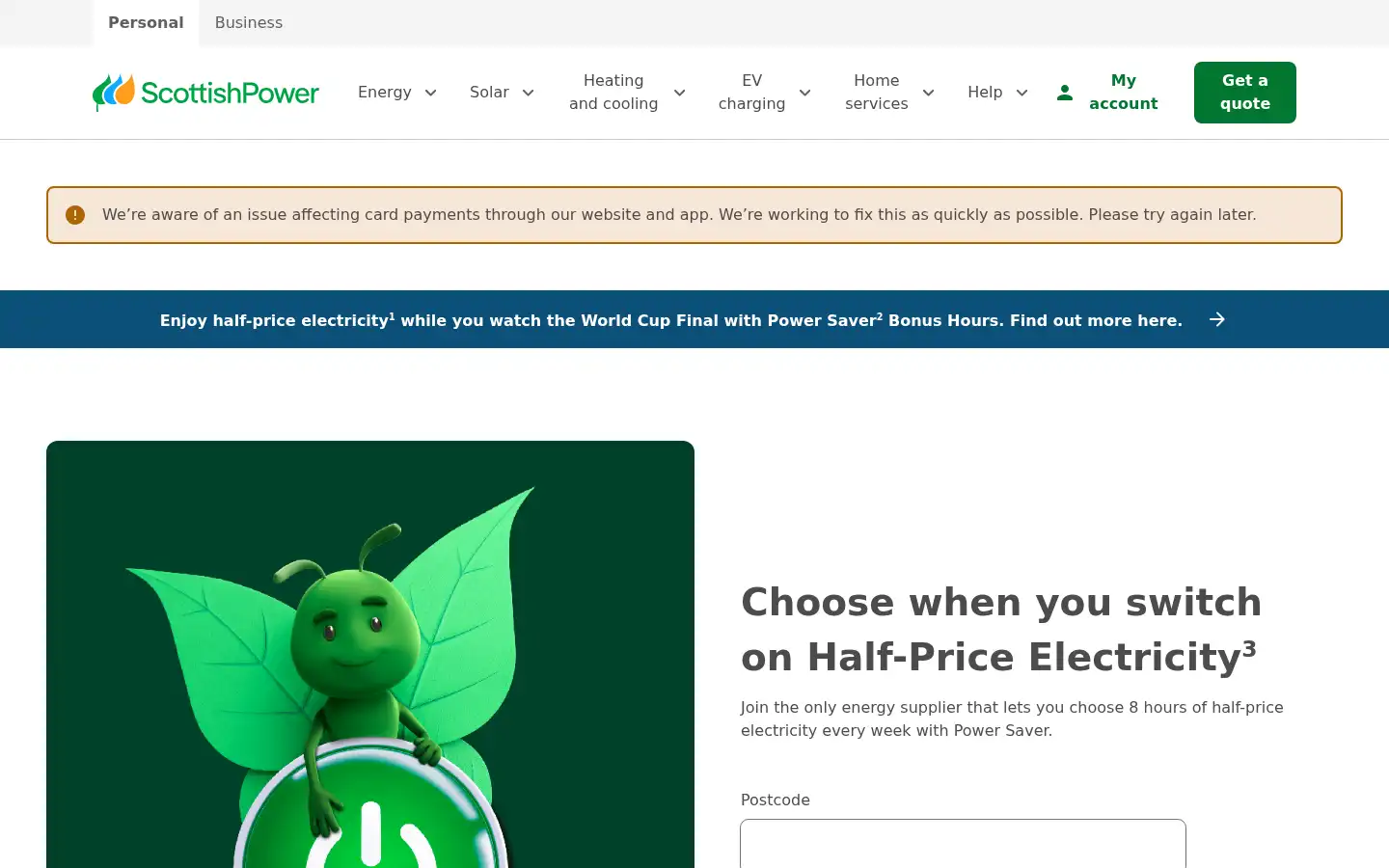 Screenshot of scottishpower.co.uk