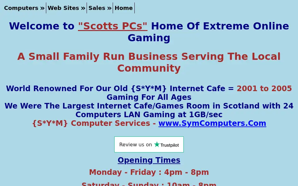 Screenshot of scottspcs.com