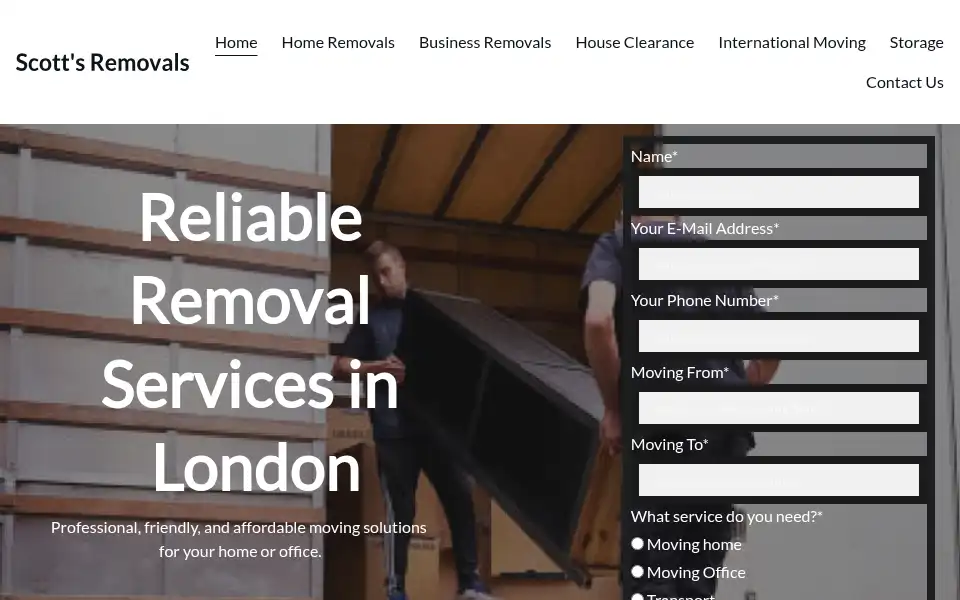 Screenshot of scottsremovals.com