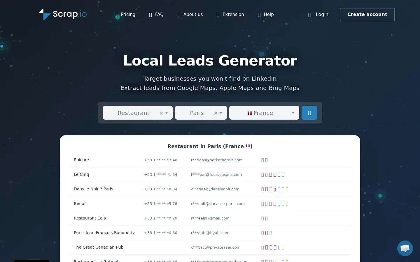 Screenshot of scrap.io