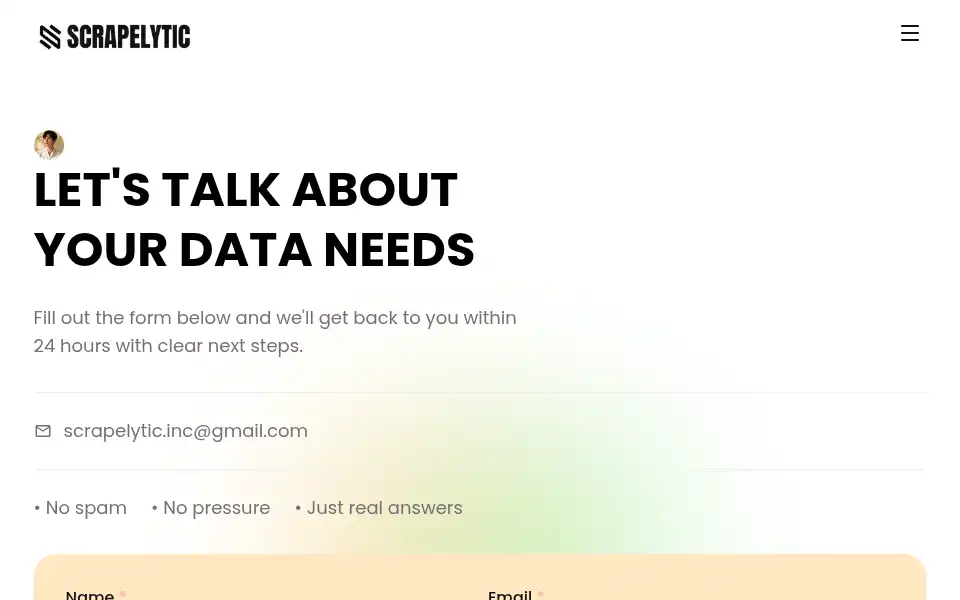 Screenshot of scrapelytic.com