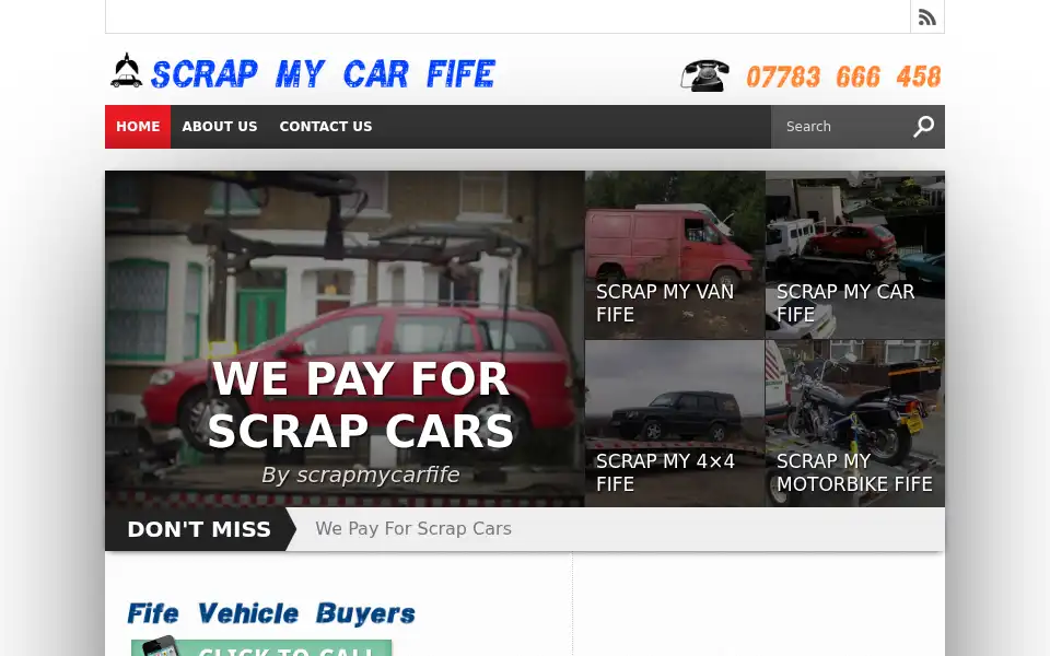 Screenshot of scrapmycarfife.co.uk