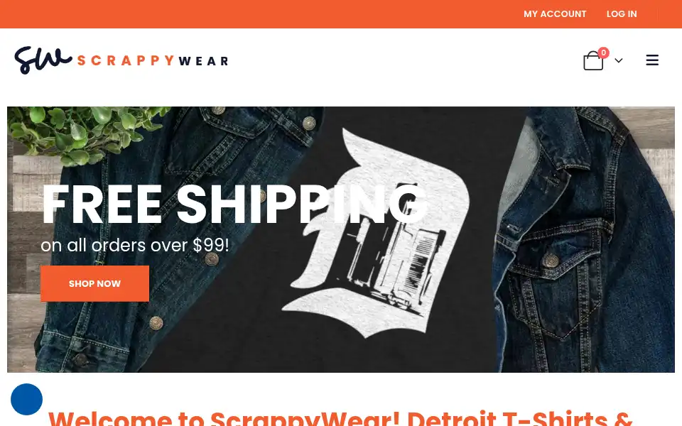 Screenshot of scrappywear.com