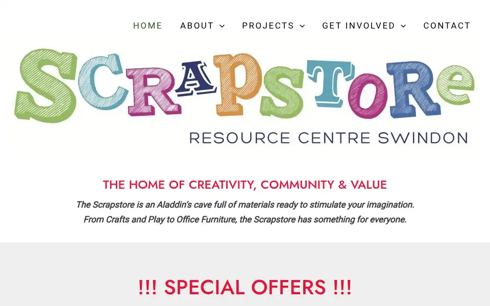 Screenshot of scrapstore.co.uk