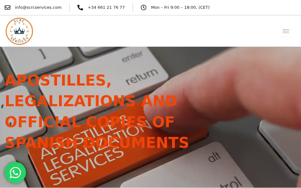 Screenshot of scrcservices.com