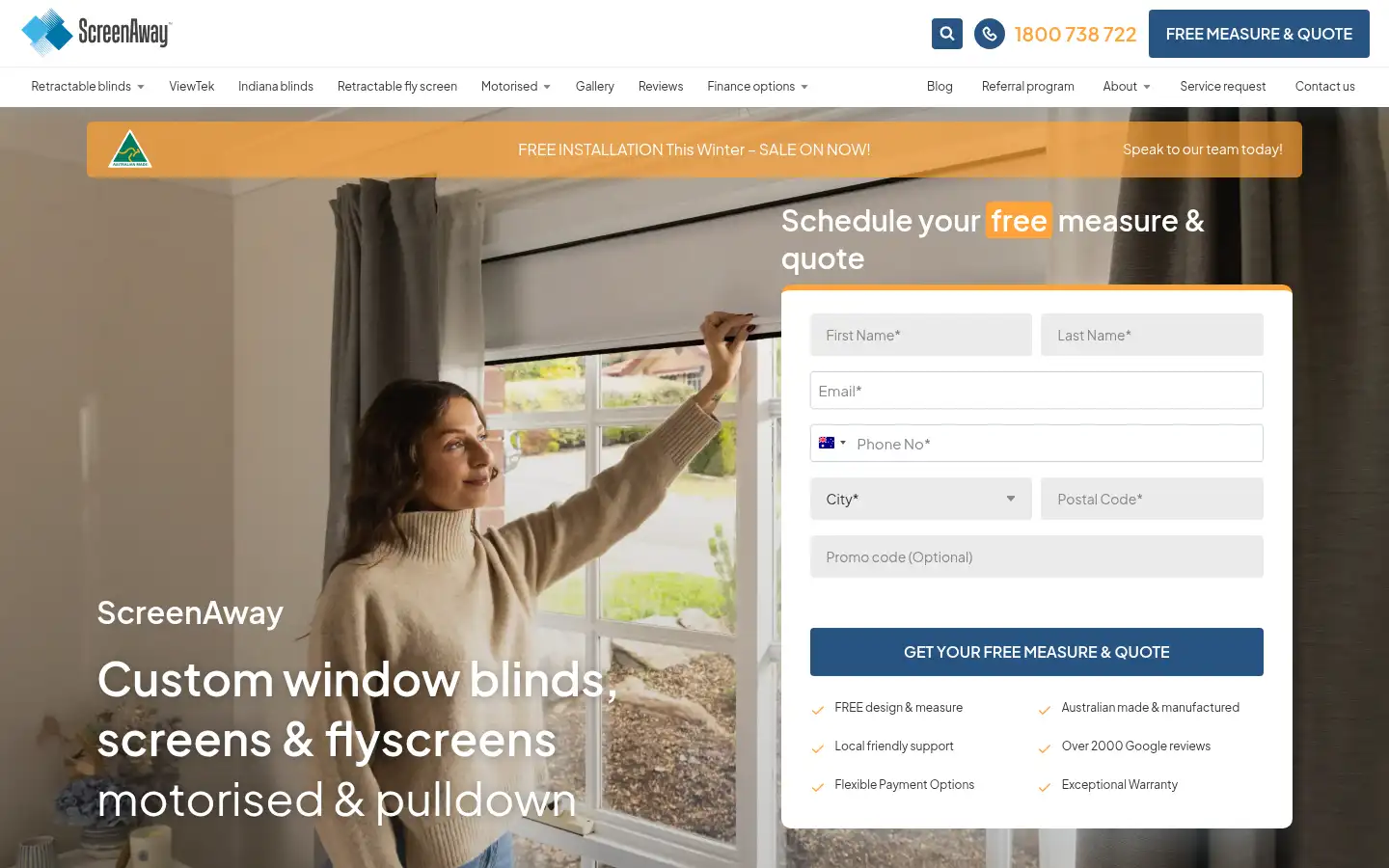Screenshot of screenaway.com.au