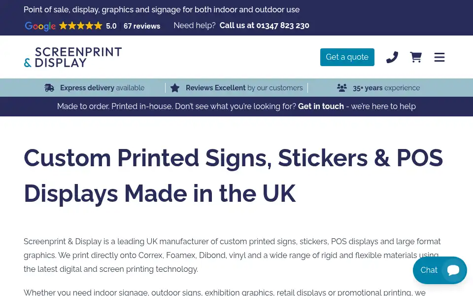Screenshot of screenprintanddisplay.com