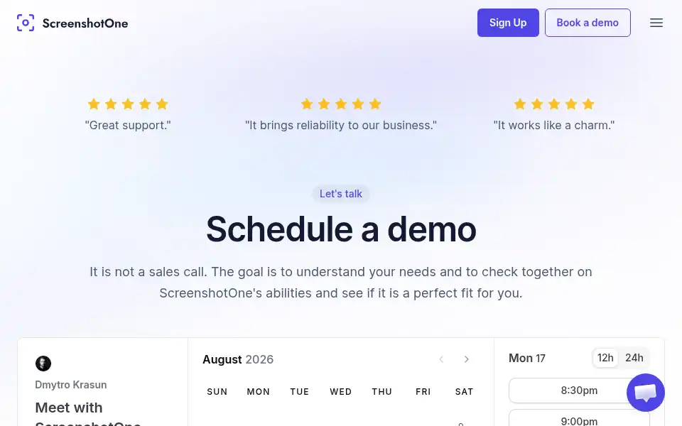 Screenshot of screenshotone.com