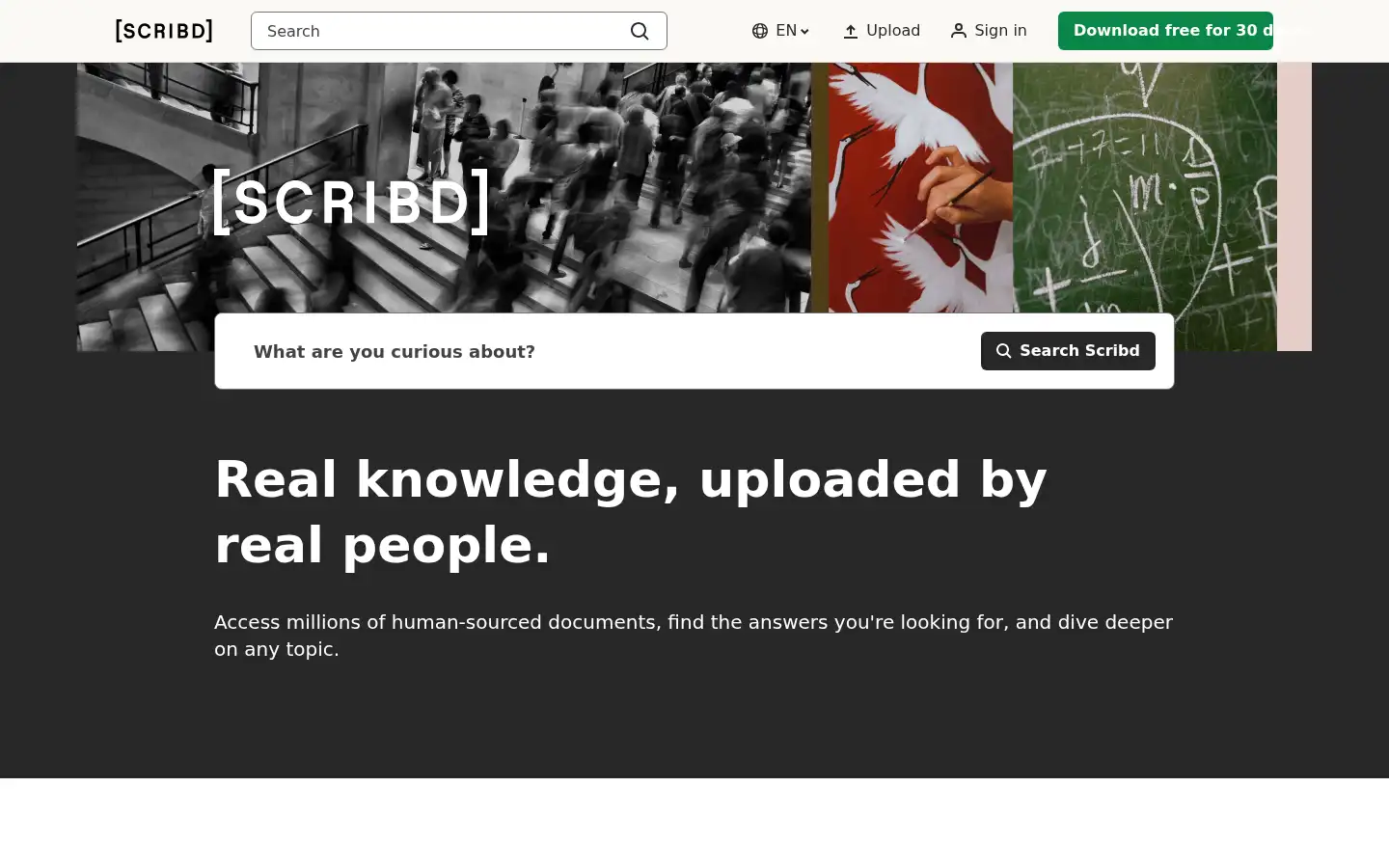Screenshot of scribd.com
