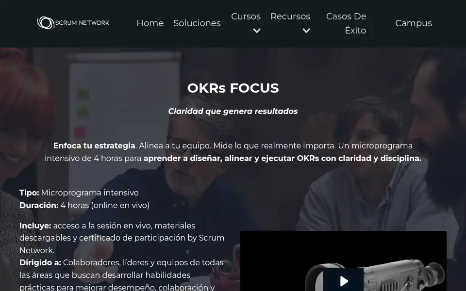 Screenshot of scrumnetwork.com