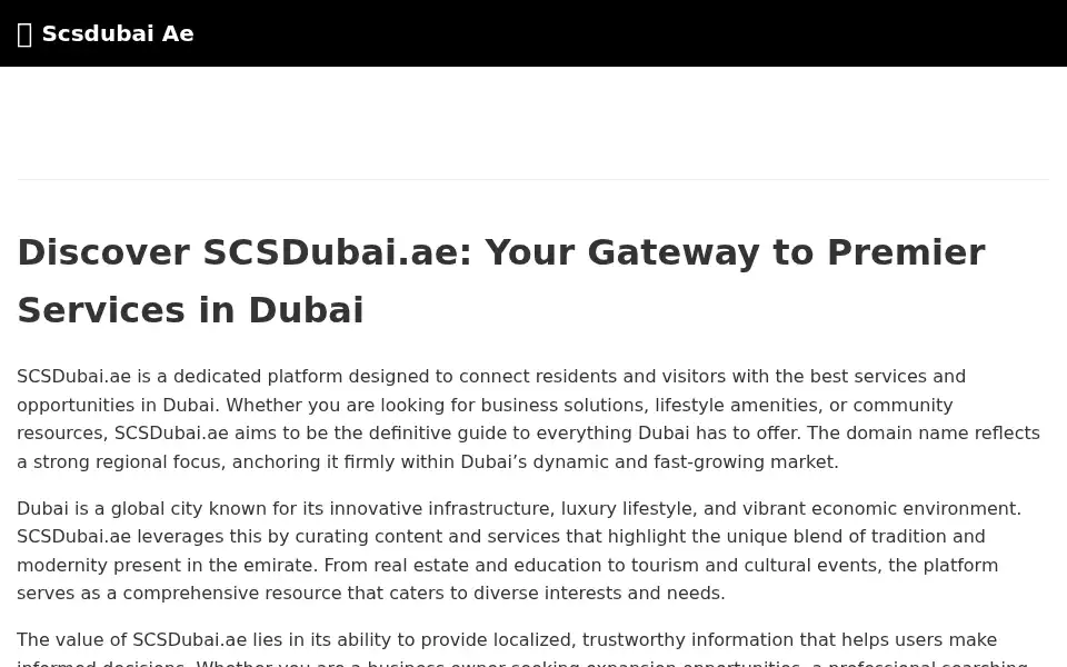 Screenshot of scsdubai.ae