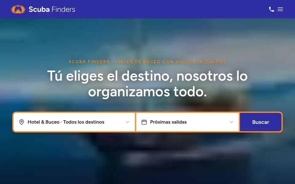 Screenshot of scubafinders.com