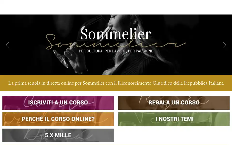 Screenshot of scuolaitalianasommelier.it