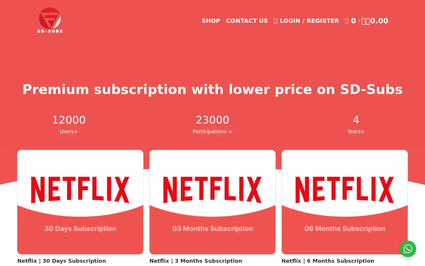 Screenshot of sd-subs.com