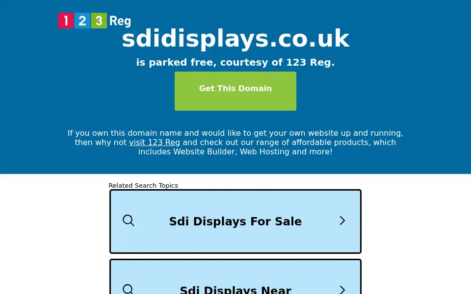 Screenshot of sdidisplays.co.uk