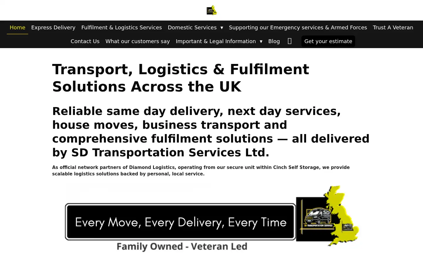 Screenshot of sdtransportationservices.co.uk