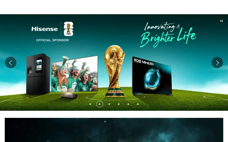 Screenshot of se.hisense.com