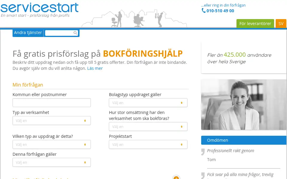 Screenshot of se.servicestart.com