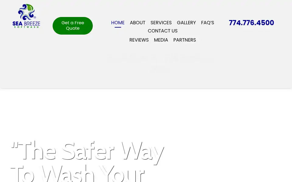 Screenshot of seabreezesoftwash.com