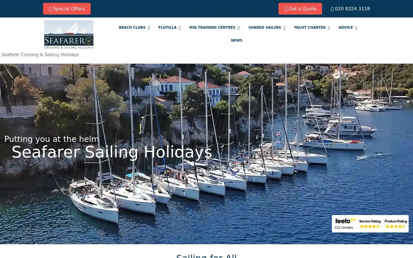 Screenshot of seafarersailing.co.uk