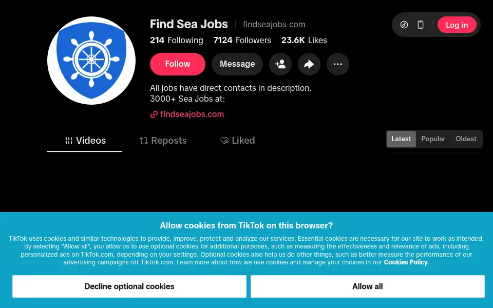Screenshot of seajobs.info