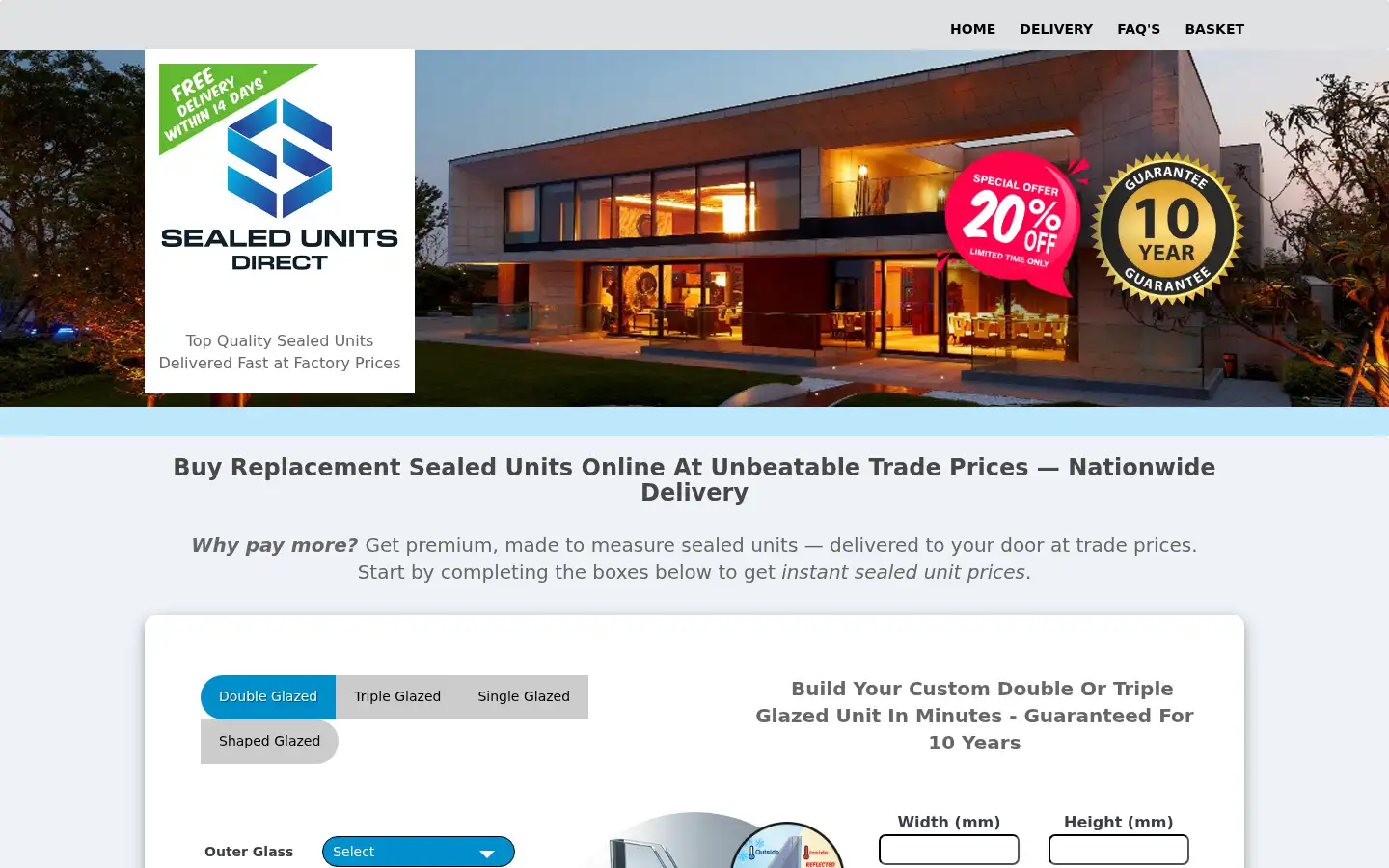 Screenshot of sealedunitsdirect.co.uk