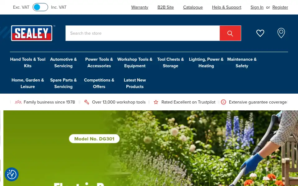 Screenshot of sealey.co.uk