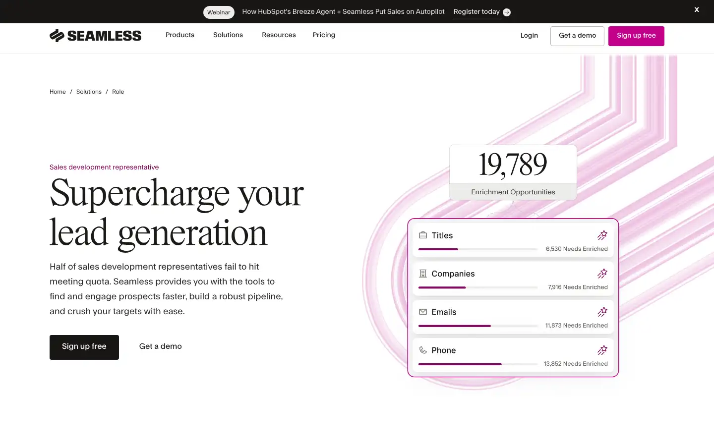Screenshot of seamless.ai