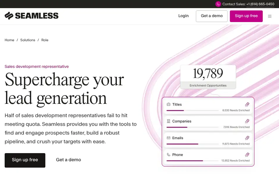 Screenshot of seamlessai.com