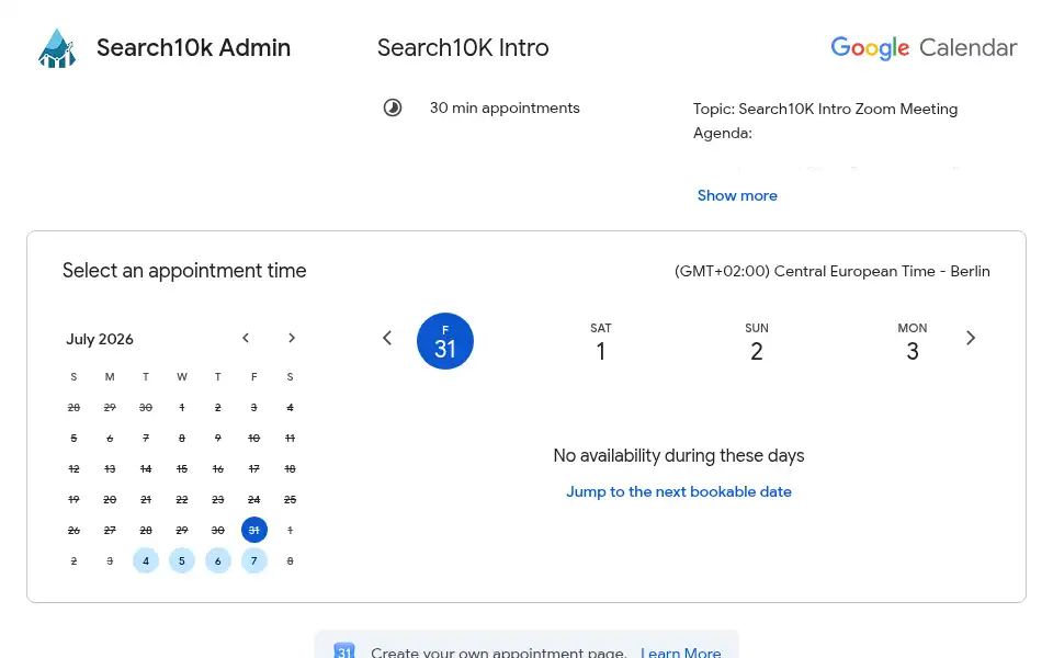 Screenshot of search10k.com