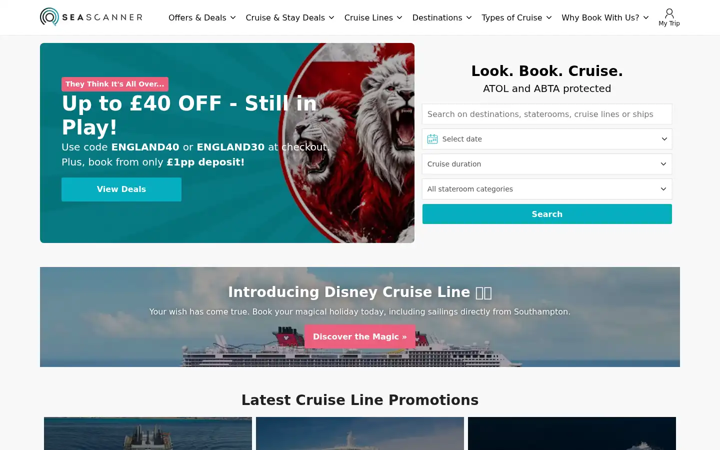 Screenshot of seascanner.co.uk