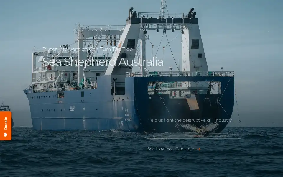 Screenshot of seashepherd.org.au