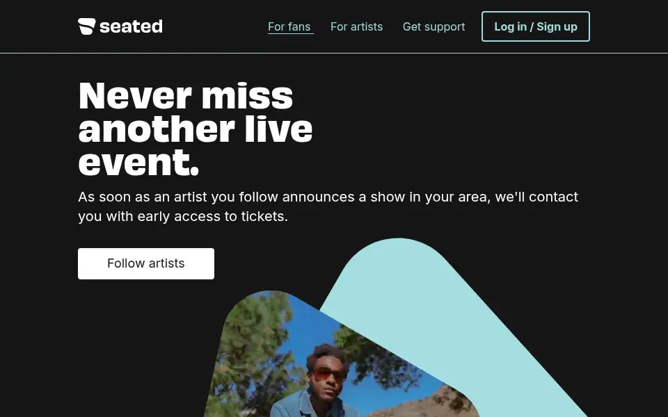 Screenshot of seated.com