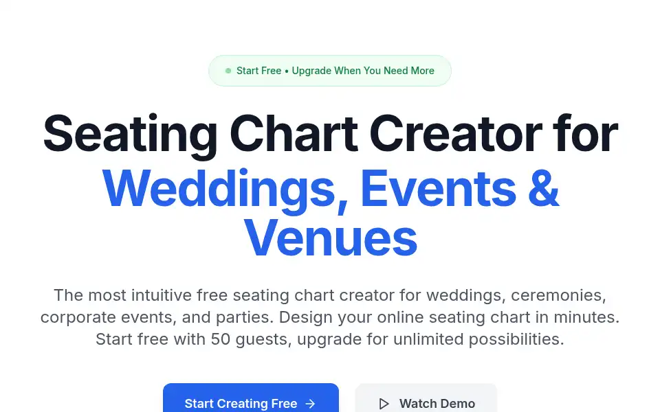 Screenshot of seatingchartcreator.com