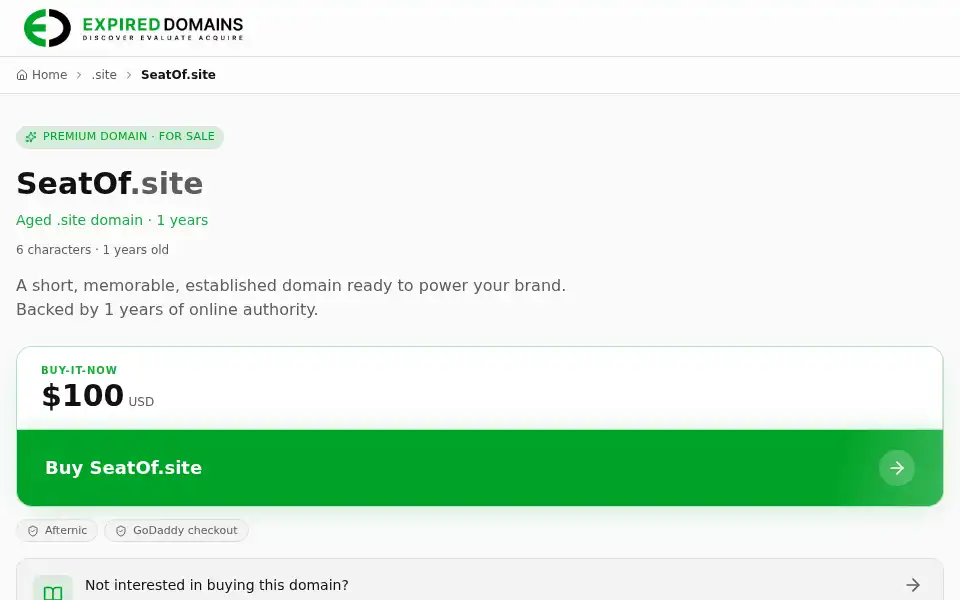 Screenshot of seatof.site