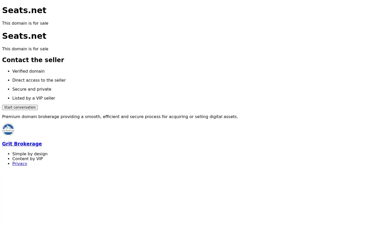 Screenshot of seats.net