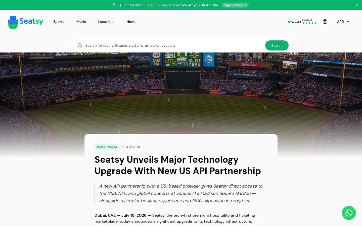 Screenshot of seatsy.com