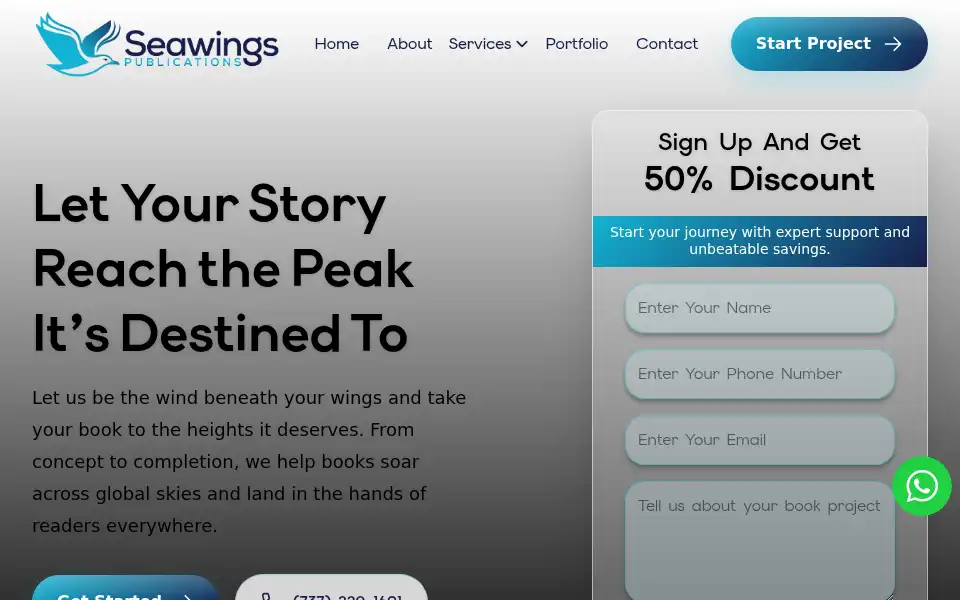 Screenshot of seawingspublications.com