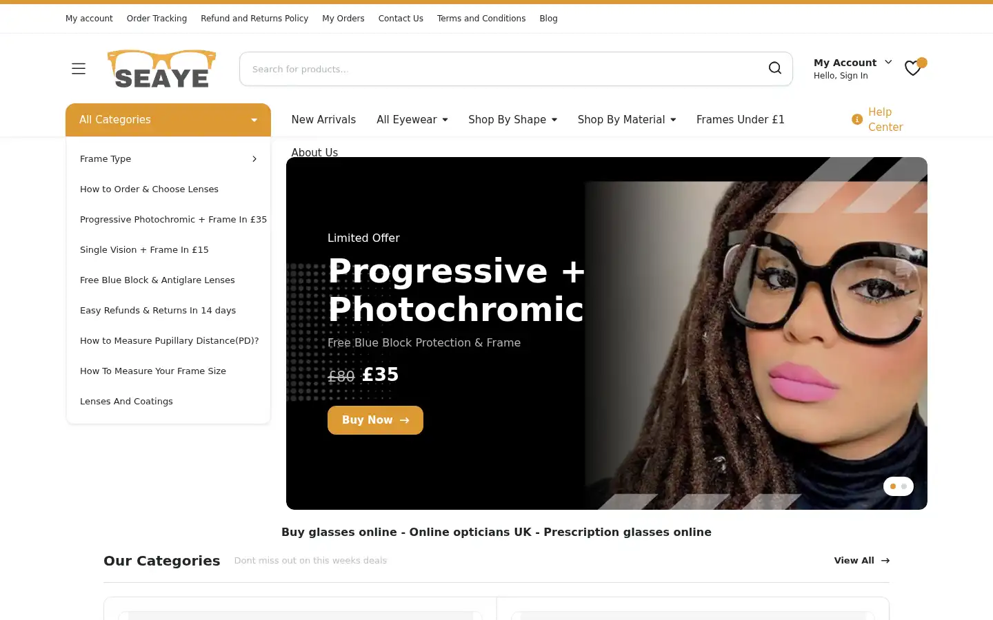 Screenshot of seaye.co.uk