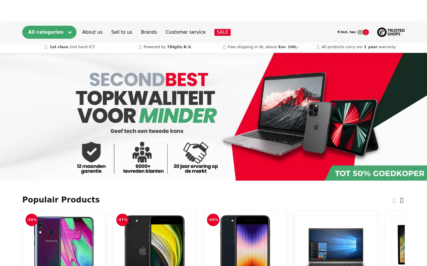Screenshot of secondbest.com