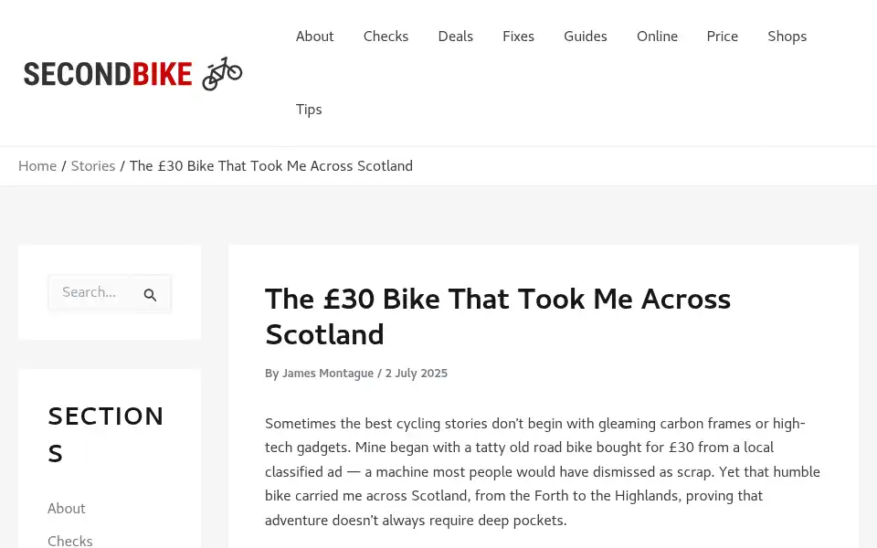 Screenshot of secondbike.co.uk