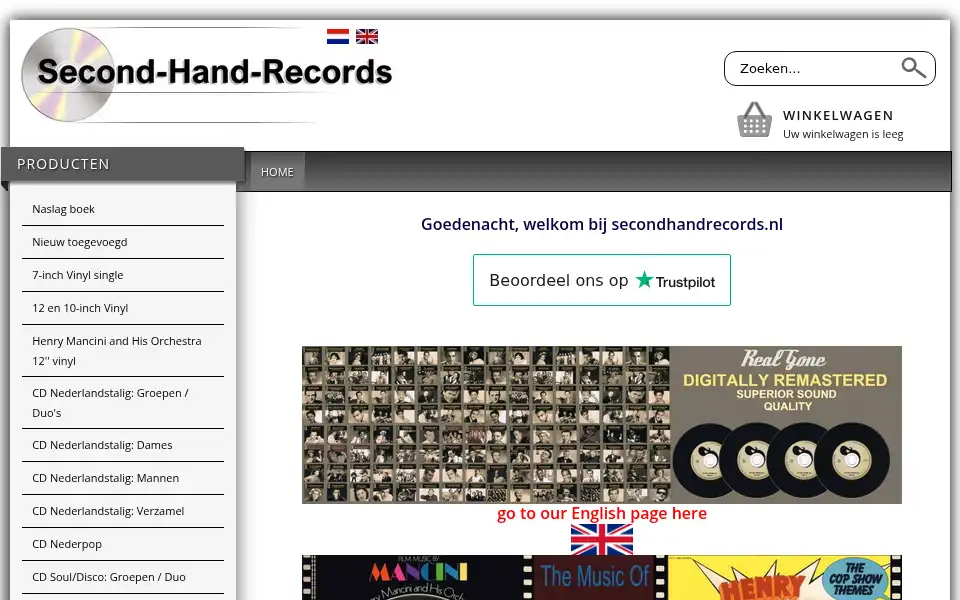 Screenshot of secondhandrecords.nl